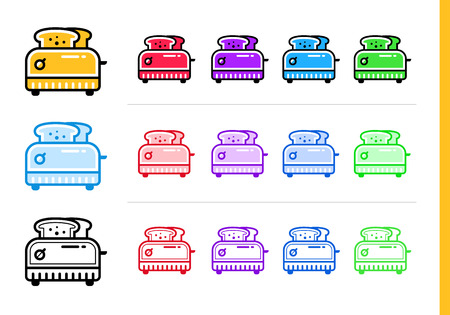 Modern line icon TOASTER of bakery, cooking. Premium quality outline symbol for web graphics and printのイラスト素材