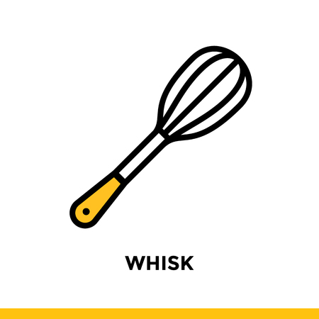Outline icon WHISK of bakery, cooking. Vector line icons suitable for info graphics, print media and interfacesのイラスト素材