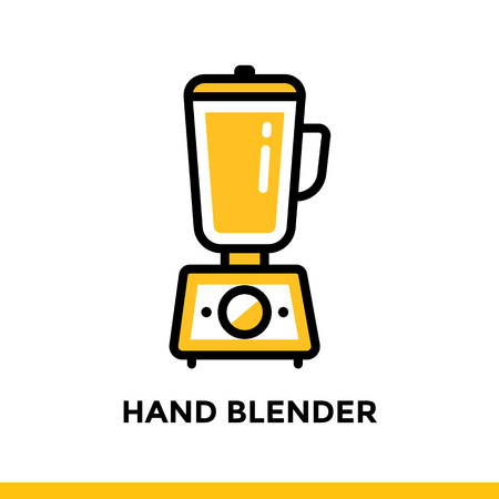 Outline icon HAND BLENDER of bakery, cooking. Vector line icons suitable for info graphics, print media and interfacesのイラスト素材