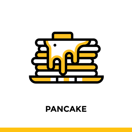Linear PANCAKE icon. Vector elements suitable for website and presentationのイラスト素材