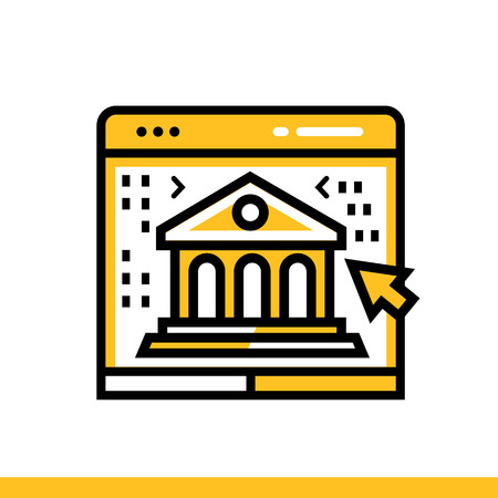 Outline icon online university.のイラスト素材