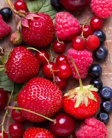 Mix of different berries close-up