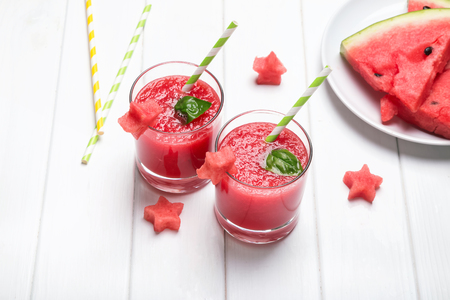 Delicious watermelon smoothieの写真素材