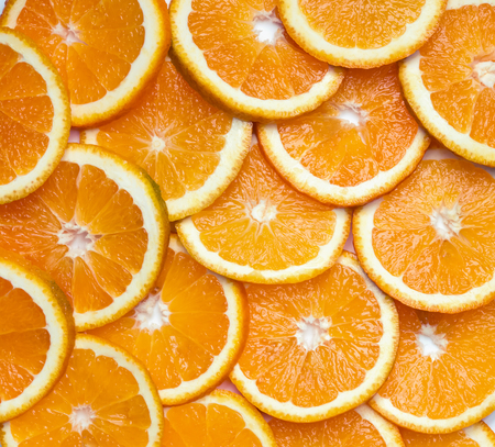 Orange slices top viewの写真素材