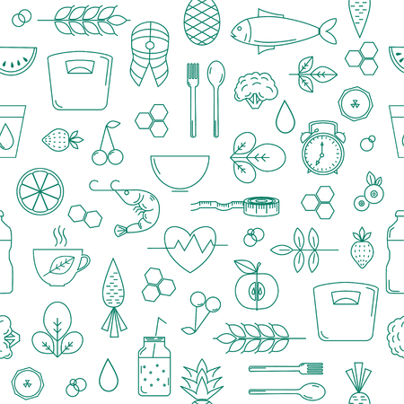 Seamless pattern with nutrition and health elementsの写真素材