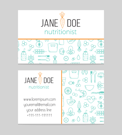 Dietitian or Nutritionist business card templateの写真素材