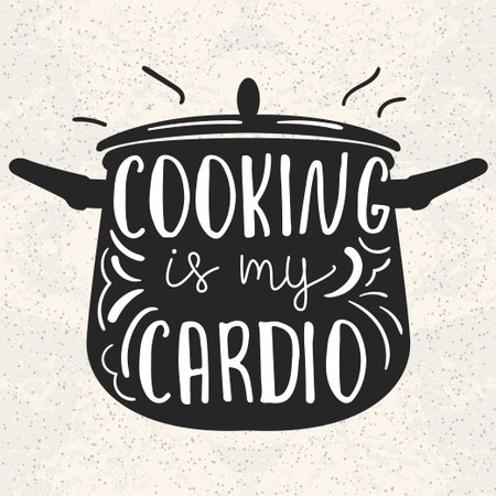 Kitchen poster template with funny saying about food.のイラスト素材