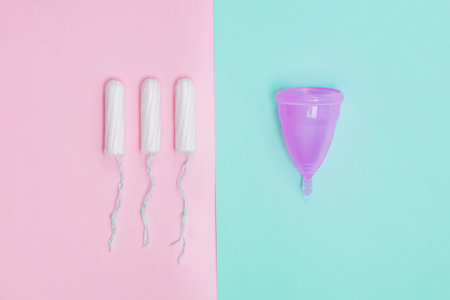 Zero waste womans period concept. Feminine personal intimate hygiene products.
