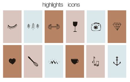 Social network highlight stories iconsのイラスト素材