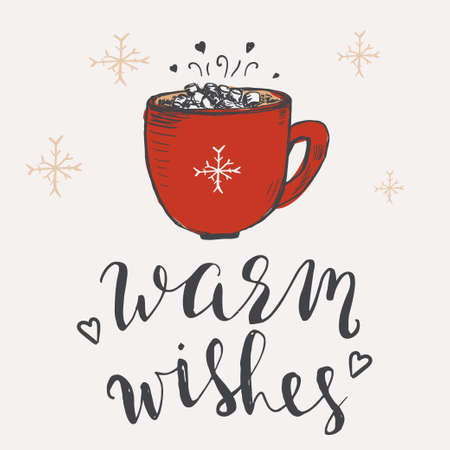 Cup of hot chocolate with marshmallows.のイラスト素材