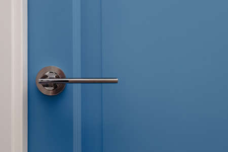 Blue colored door in modern design apartmentの写真素材