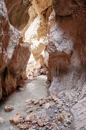 View to the narrow Saklikent Canyon, Southern Turkey. Beautiful natureの写真素材