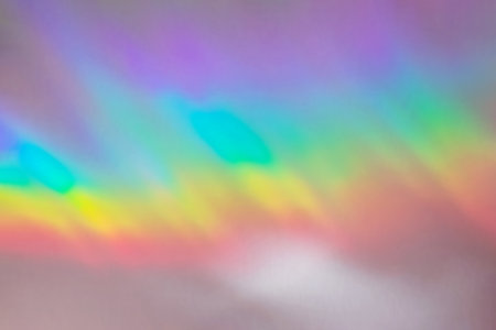 Abstract colorful rainbow background, holographic backdrop, light refractionの写真素材
