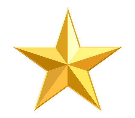Gold star. Best quality or victory. Achievements for games, customer rating feedback, mobile applications. Premium qualityのイラスト素材