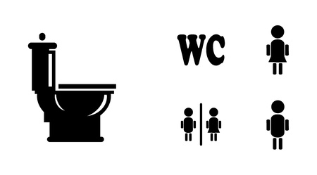 Black Bathroom Icons Set,  illustrationの写真素材