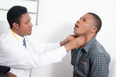 Doctor examining a patient.