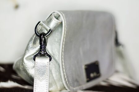 Elegant and white woman handbagの写真素材
