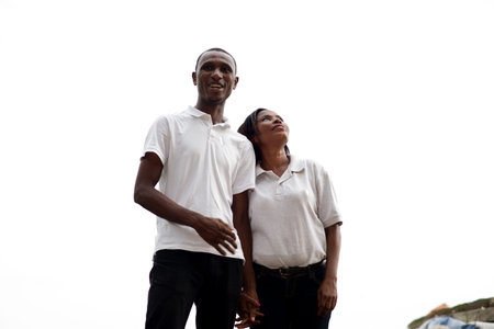 Tourism and people travel concept. Young happy tourist couple on vacation.