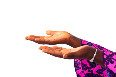 close-up of a woman's palms. isolated on white background.