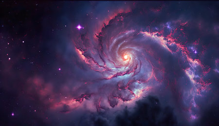 A very large spiral shaped object in the sky created with Generative AI technologyの素材