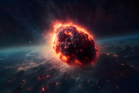 A large black object in the middle of a space created with Generative AI technologyの素材
