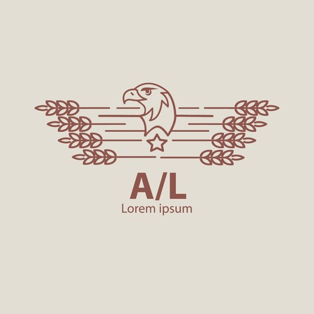 Agriculture eagle logo. Label for natural farm products.のイラスト素材