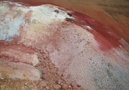 Gunnuhver geothermal multicolor area, Reykjanes peninsula Icelandの写真素材