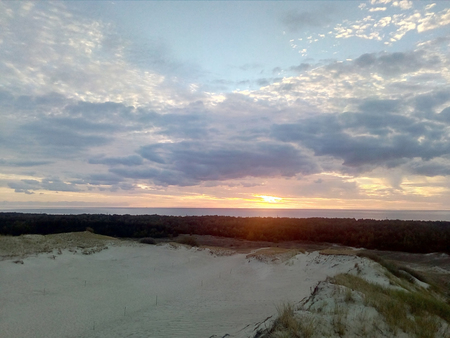 Grey dunes in the fall time. Curonian Spit, Lithuania.の写真素材