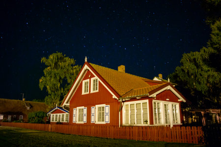 Night scene at Curonian Spit beach in Lithuania. Nord Europeの写真素材