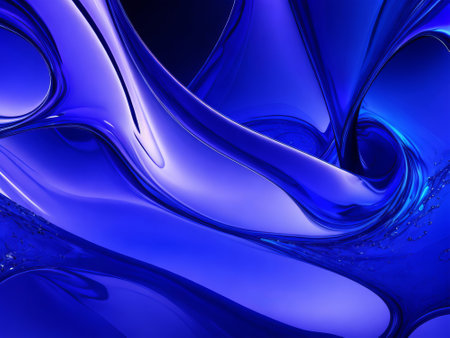 Abstract blue background with some smooth lines in it (see more in my portfolio)の素材
