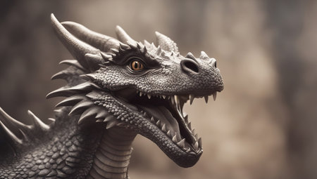 3d rendering of a fantasy dragon isolated on a white background.の素材