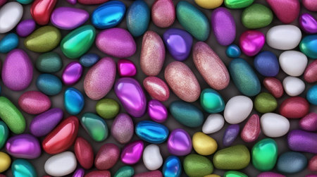 3d rendering of multicolored stone pebble stones backgroundの素材