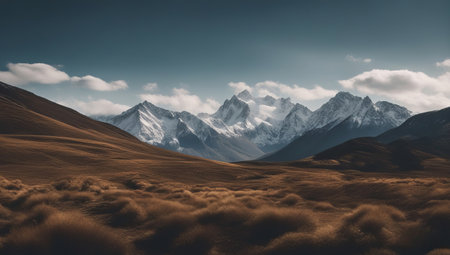 Beautiful mountains landscape. Panoramic view of the mountains.の素材