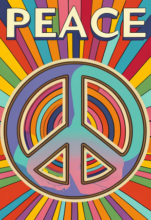 Peace design over lineal background, vector illustration eps 10.の素材