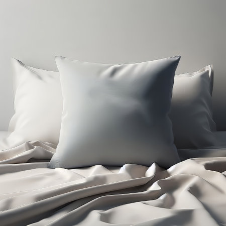 White pillows on a white background. 3d rendering mock upの素材