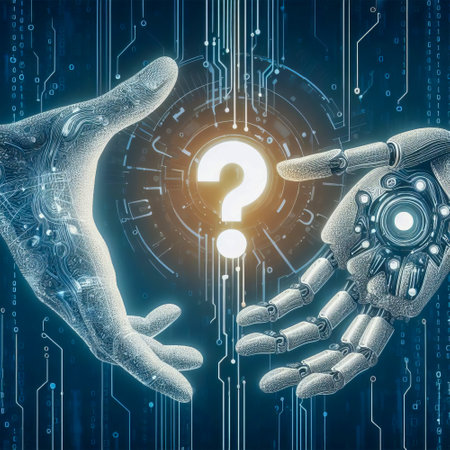 Conceptual background image with human hand and question mark. 3d renderingの素材