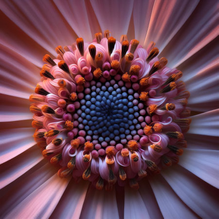 Close up of a pink gerbera daisy flower with petalsの素材