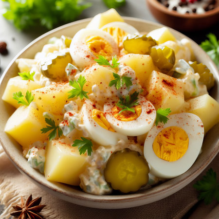 Potato salad with eggnnaise and mayonnaiseの素材