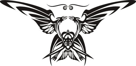 two head eagle, vectorのイラスト素材