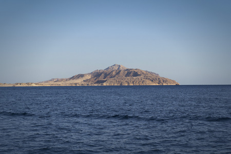 Mountainous island of Tyrant in the Red Sea, Egyptの写真素材