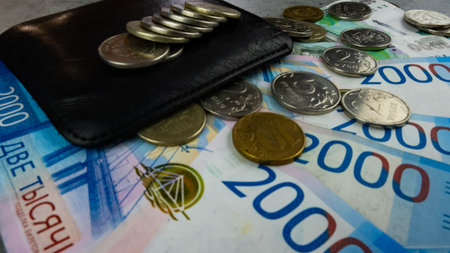 Russian currency rublesの写真素材