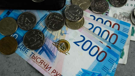 Russian currency rublesの写真素材