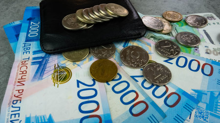 Russian currency rublesの写真素材