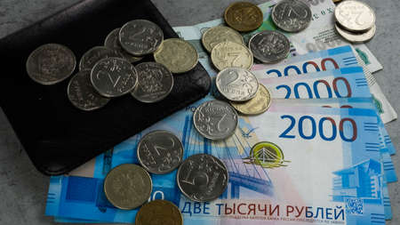 Russian currency rublesの写真素材