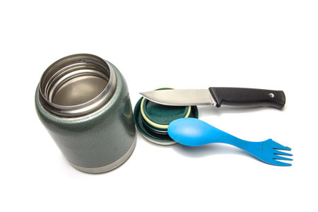 Tourism set for food. Tourist knife