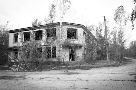 House without people. Abandoned house. An abandoned cityの写真素材