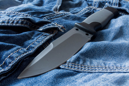 Fixed knife. Diagonal position. Clouse up.の写真素材