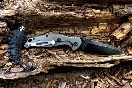 Folding knife. Paracord. Trinket. Skull. Military.