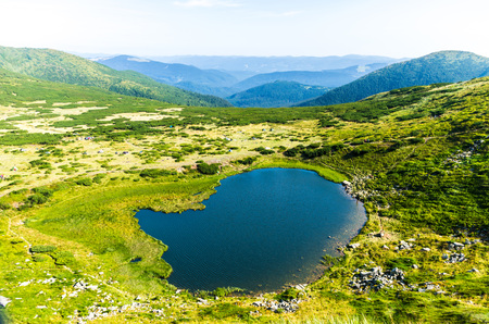 Camping site near the lake. A large lake with fresh water.の写真素材