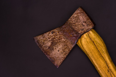 The old ax. Vintage ax. Ax with a wooden handle.の写真素材